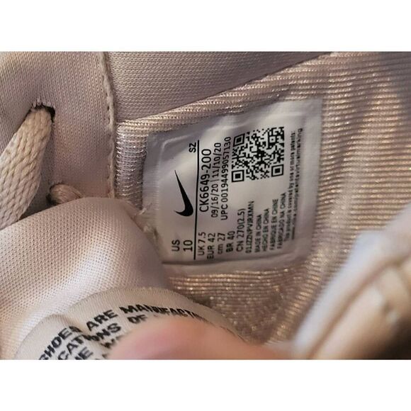 Nike Sneakers Women's 10 Blush Beige Air Force 1 Sage Low Lace Up Leather - Picture 4 of 6